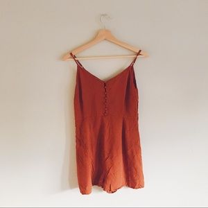 Burnt Orange Shorts Romper